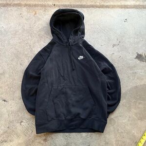 Nike Men's Black Hoodie with White Logo